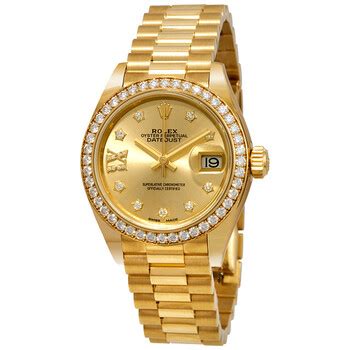 rolex 18kt yellow datejust champagne|Rolex lady Datejust 18 ct.